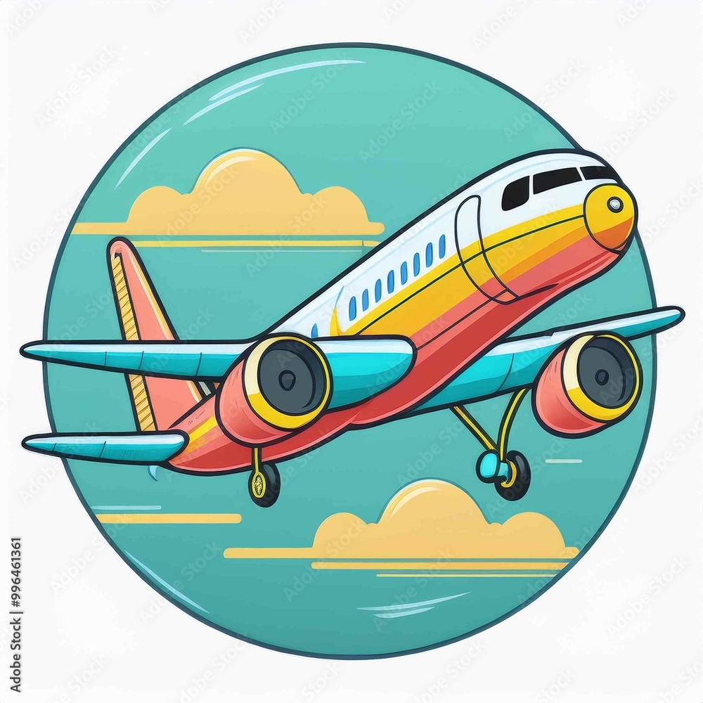 Aeroplane flying vector cartoon Aeroplane flying vector cartoon