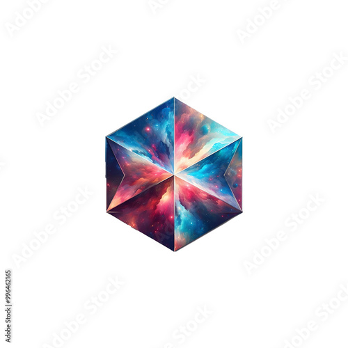 Colorful Geometric Shapes Heptagon PNG