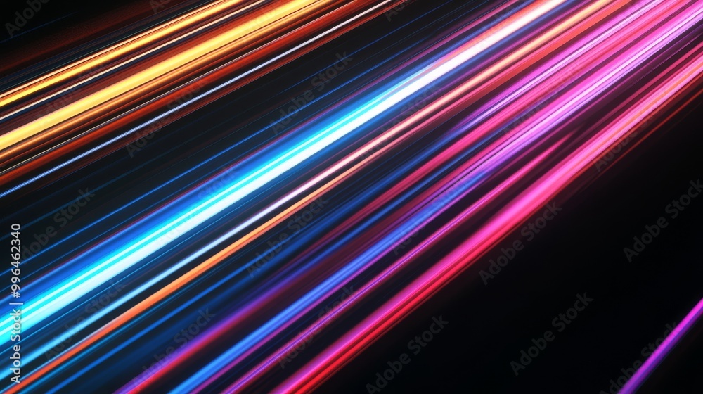 A 3D rendering of blue strips of neon and ribbons ascending in the background. A 3D rendering of blue strips of neon and ribbons ascending in the background.