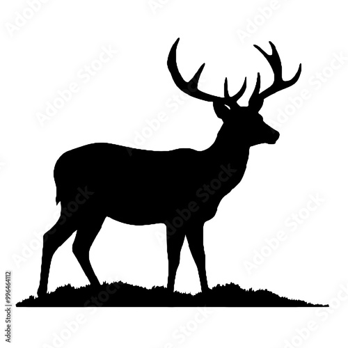 Majestic Stag Silhouette Vector Illustration Transparent Background