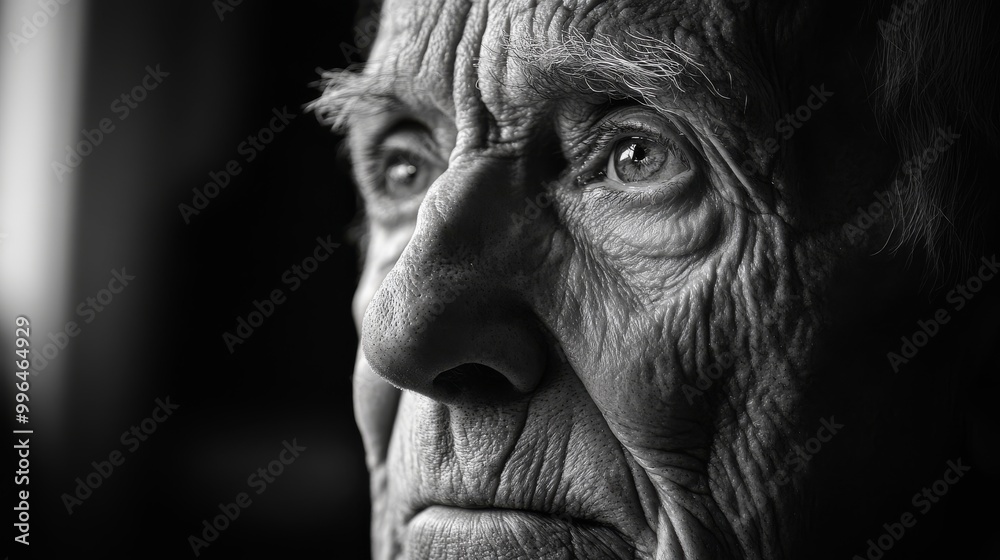 An elderly man gazes thoughtfully, his deep-set wrinkles and expressive eyes revealing a rich tapestry of life experiences and profound emotions in a serene indoor setting An elderly man gazes thoughtfully, his deep-set wrinkles and expressive eyes revealing a rich tapestry of life experiences and profound emotions in a serene indoor setting