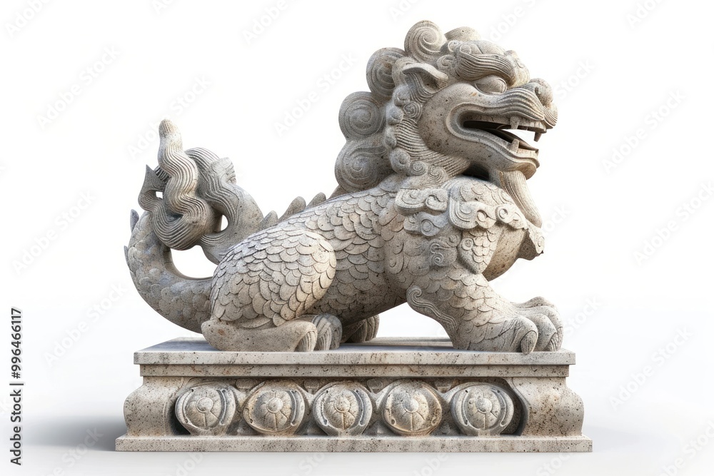 Stone chinese singha statue sculpture lion. Stone chinese singha statue sculpture lion.