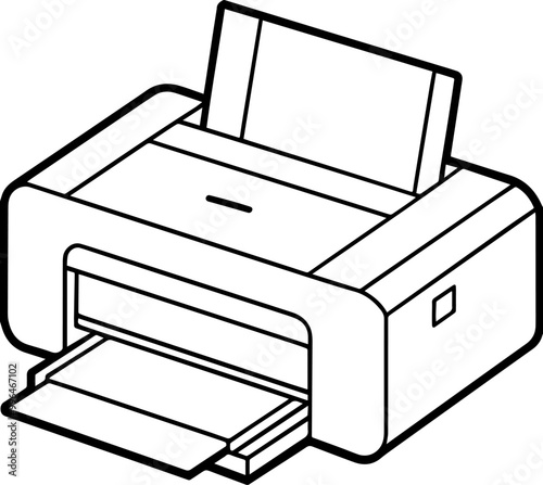 printer outline silhouette vector illustration