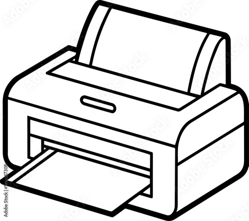 printer outline silhouette vector illustration