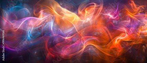 Colorful Abstract Waves of Light in Motion