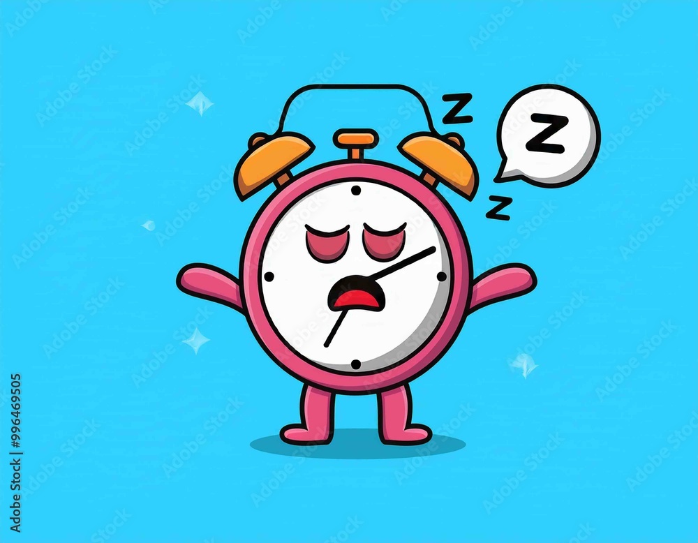 alarm clock sleep mascot Cartoon Vector alarm clock sleep mascot Cartoon Vector