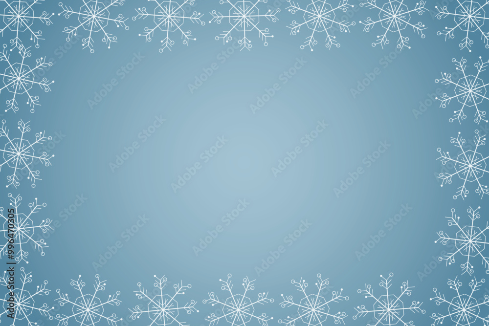 Winter snow frame. Christmas Snowflakes border. Snowy frame frozen background Winter snow frame. Christmas Snowflakes border. Snowy frame frozen background