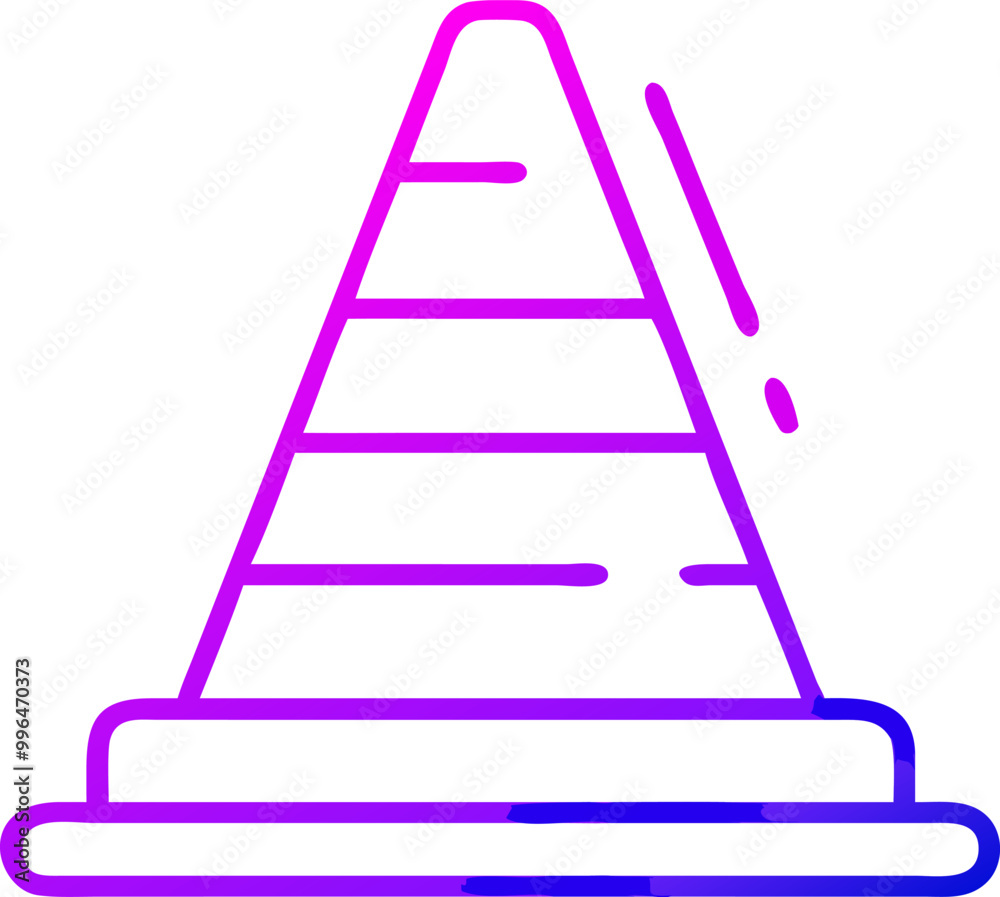 traffic cone gradient outline icon vector illustration traffic cone gradient outline icon vector illustration