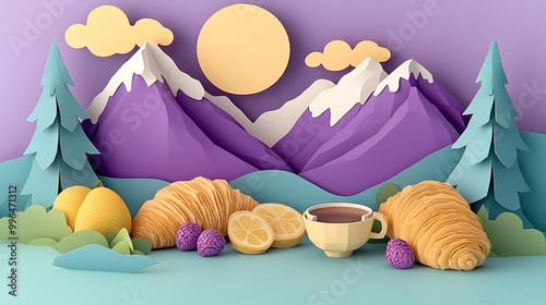 A whimsical paper art scene...