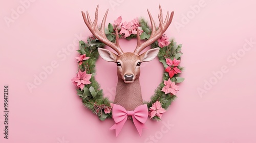 A whimsical deer head mount...