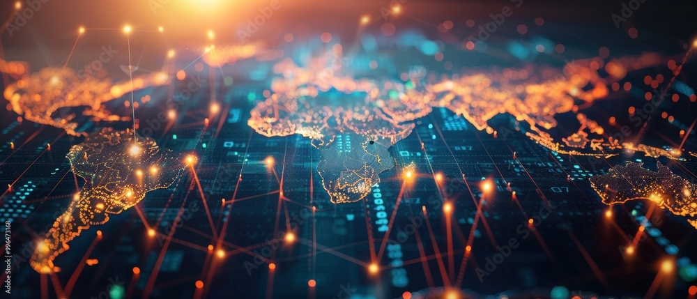 Fototapeta premium Global Trade Concept with Interconnected Network
