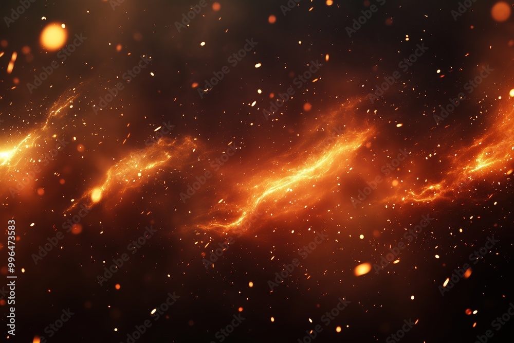 A bright orange line of fire in the sky A bright orange line of fire in the sky