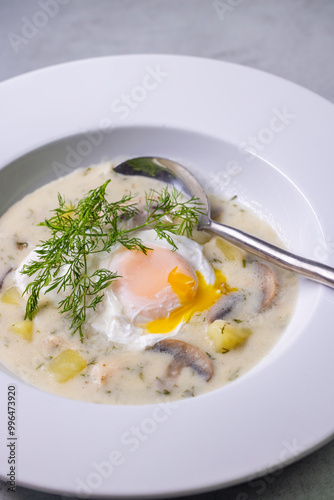 Typical czech cuisine kulajda soup photo