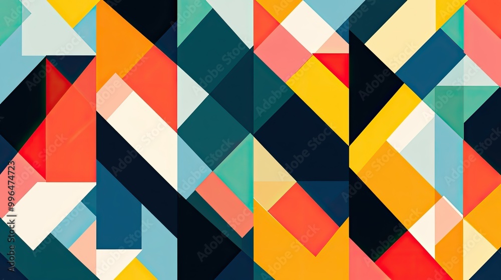 Geometric abstract pattern with sharp angles and bright, bold colors, perfect for a modern design. Geometric abstract pattern with sharp angles and bright, bold colors, perfect for a modern design.