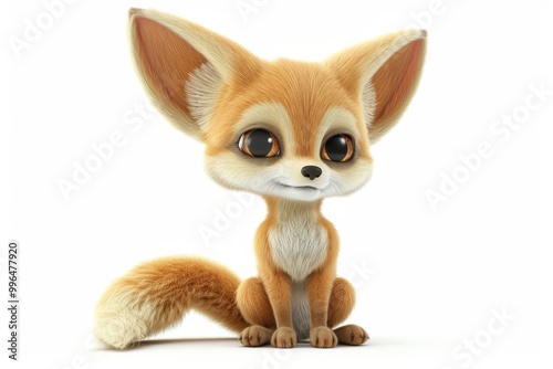 Cute cartoon fennec fox illustration