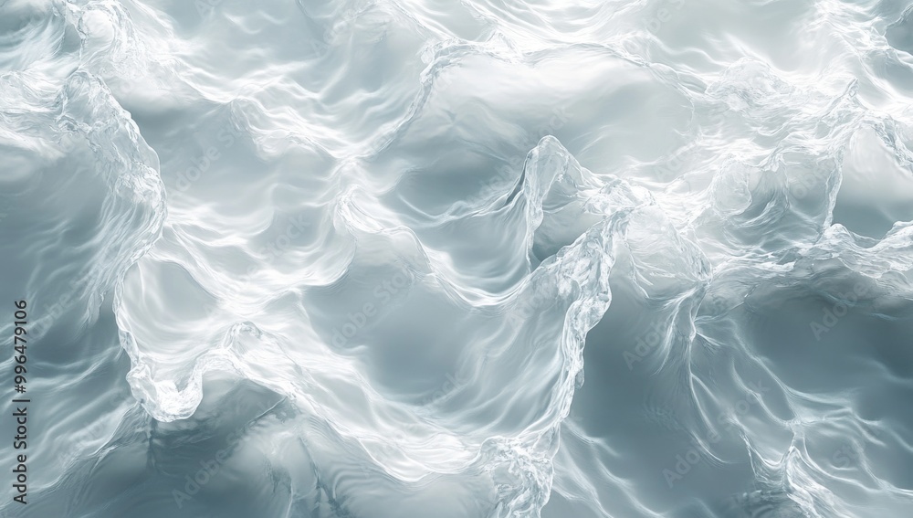 Fototapeta premium abstract water surface texture background with ripples, light, fresh cosmetic perfume business wave background, soft white and blue color palette