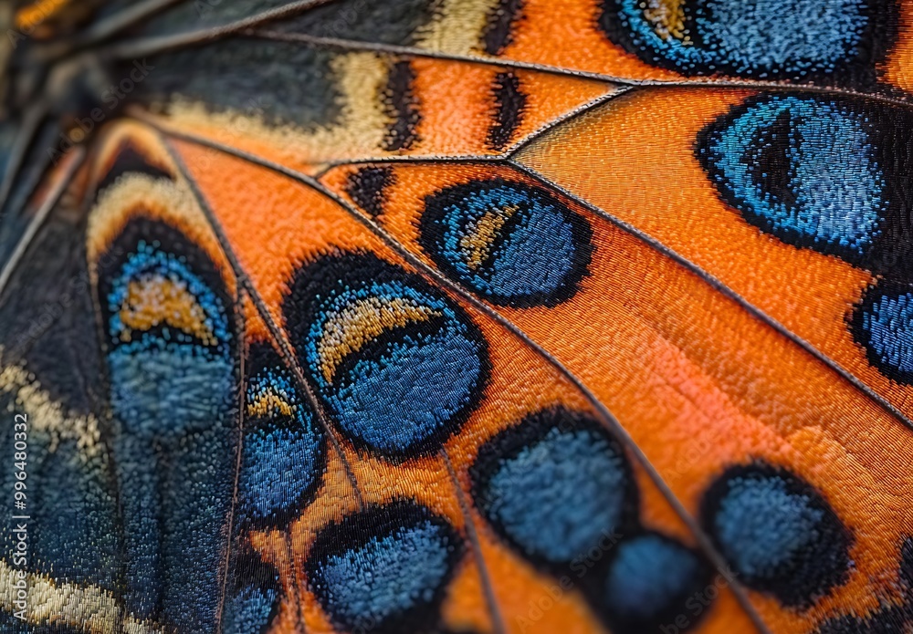 Close-up of butterfly wings, macro photography