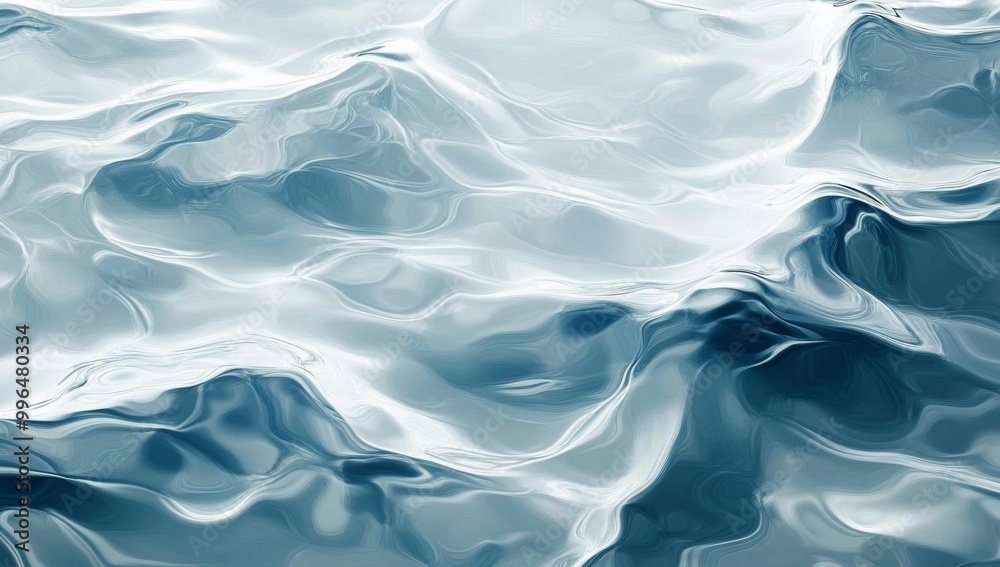 Obraz premium abstract water surface texture background with ripples, light, fresh cosmetic perfume business wave background, soft white and blue color palette