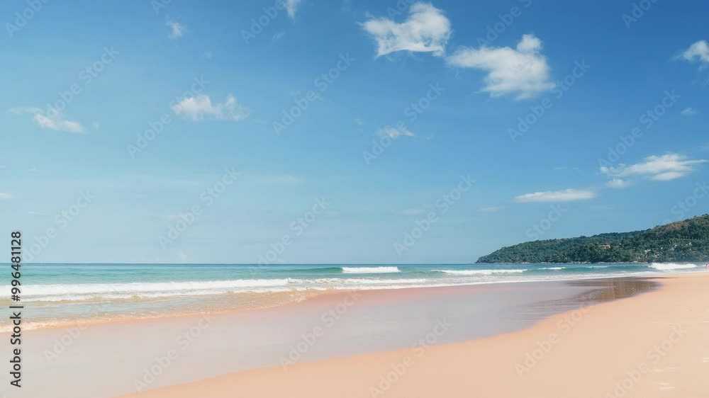 Summer beach sunshine blue sea sky. Seascape view scene of calm cloudy sky mornning. Summer beach sunshine blue sea sky. Seascape view scene of calm cloudy sky mornning.
