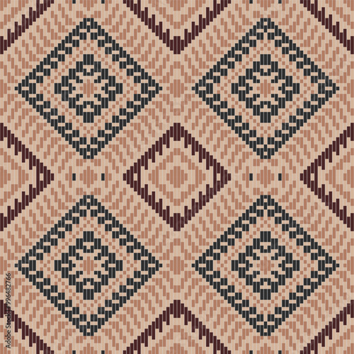 Oriental Traditional Indian Melodic Patternfolk Embroidery, Aztec Geometric Ornament Print. Design for Carpet, Wallpaper, Clothing, Wrapping, Fabric