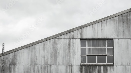 Corner view of an industrial structure featuring a sandwich panel wall with windows