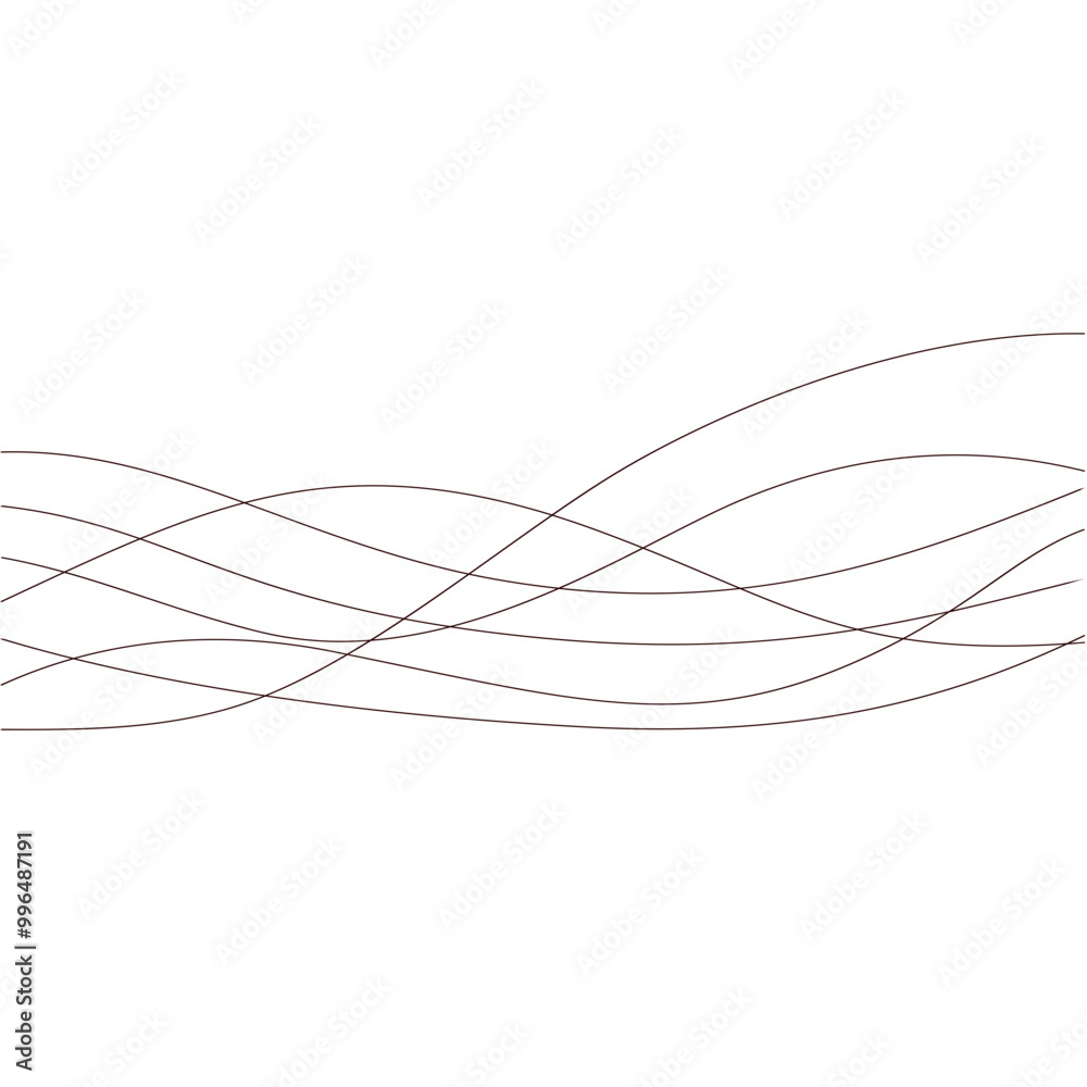 Abstract thin wavy lines. Wavy lines horizontal dividers outline minimalist background. Abstract black line wave curve movement. Vector Illustration. Abstract thin wavy lines. Wavy lines horizontal dividers outline minimalist background. Abstract black line wave curve movement. Vector Illustration.