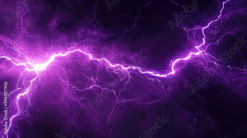 Wallpaper Mural Striking abstract purple lightning bolts against a dark background, creating an electric, dynamic visual effect Torontodigital.ca