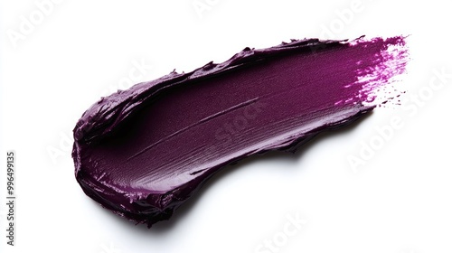 Isolated smear of purple burgundy lipstick on a white background