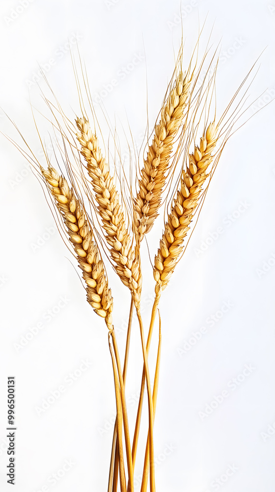 Golden ripe wheat isolated on white background. Ears of wheat Golden ripe wheat isolated on white background. Ears of wheat