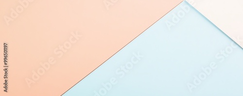 Minimalist geometric background with pastel colors. Abstract shapes of peach, blue, and white for modern design. Ideal for presentations and art.