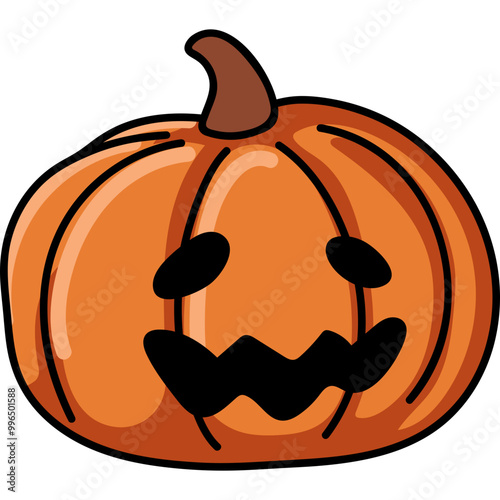 cute halloween pumpkin illustration for card website, application, printing, document, poster design, etc.