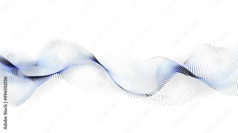 Fototapeta premium White abstract background with grey flowing particles. Digital future technology