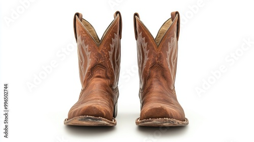 Isolated image of western boots on a clean white background 1 photo