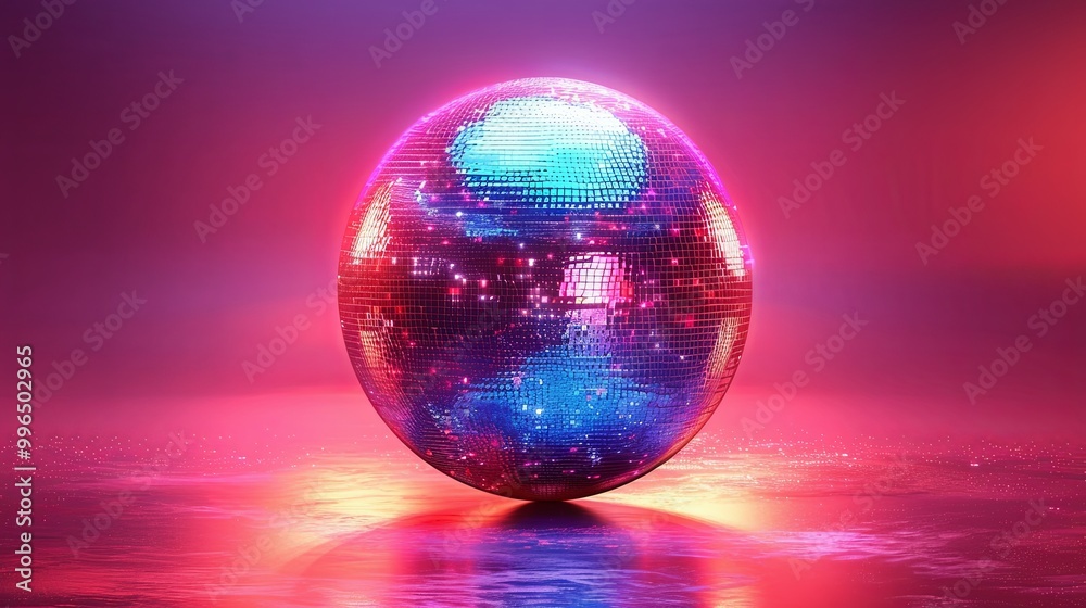 Obraz premium Mirror love. Self love club t shirt design. Disco party ball graphic print design poster