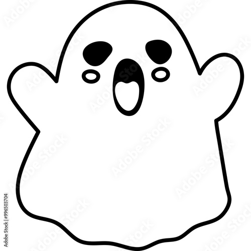 cute halloween gost illustration for card website, application, printing, document, poster design, etc.