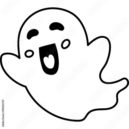 cute halloween gost illustration for card website, application, printing, document, poster design, etc.