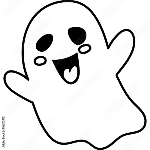 cute halloween gost illustration for card website, application, printing, document, poster design, etc.