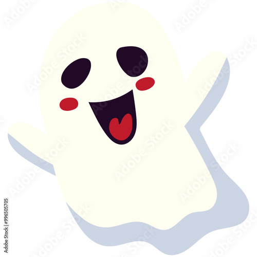 cute halloween gost illustration for card website, application, printing, document, poster design, etc.