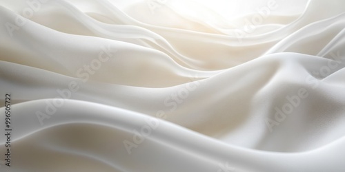 Abstract Close-up of White Fabric Draped in Soft Waves