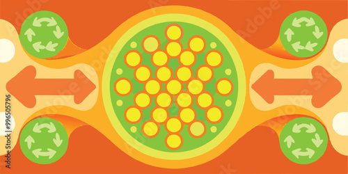 Create a vector illustration showing different hormonal contraceptive devices such as pills, patches, implants, and IUDs, arranged in a circular or grid format with brief labels.
