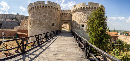 Europe, Serbia, Belgrade, Old Kalemegdan fortress of Belgrade on the rivers Sava and Danube, New Belgrade photo