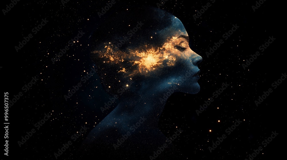 Fototapeta premium Human Silhouette Emerging from Colorful Smoke