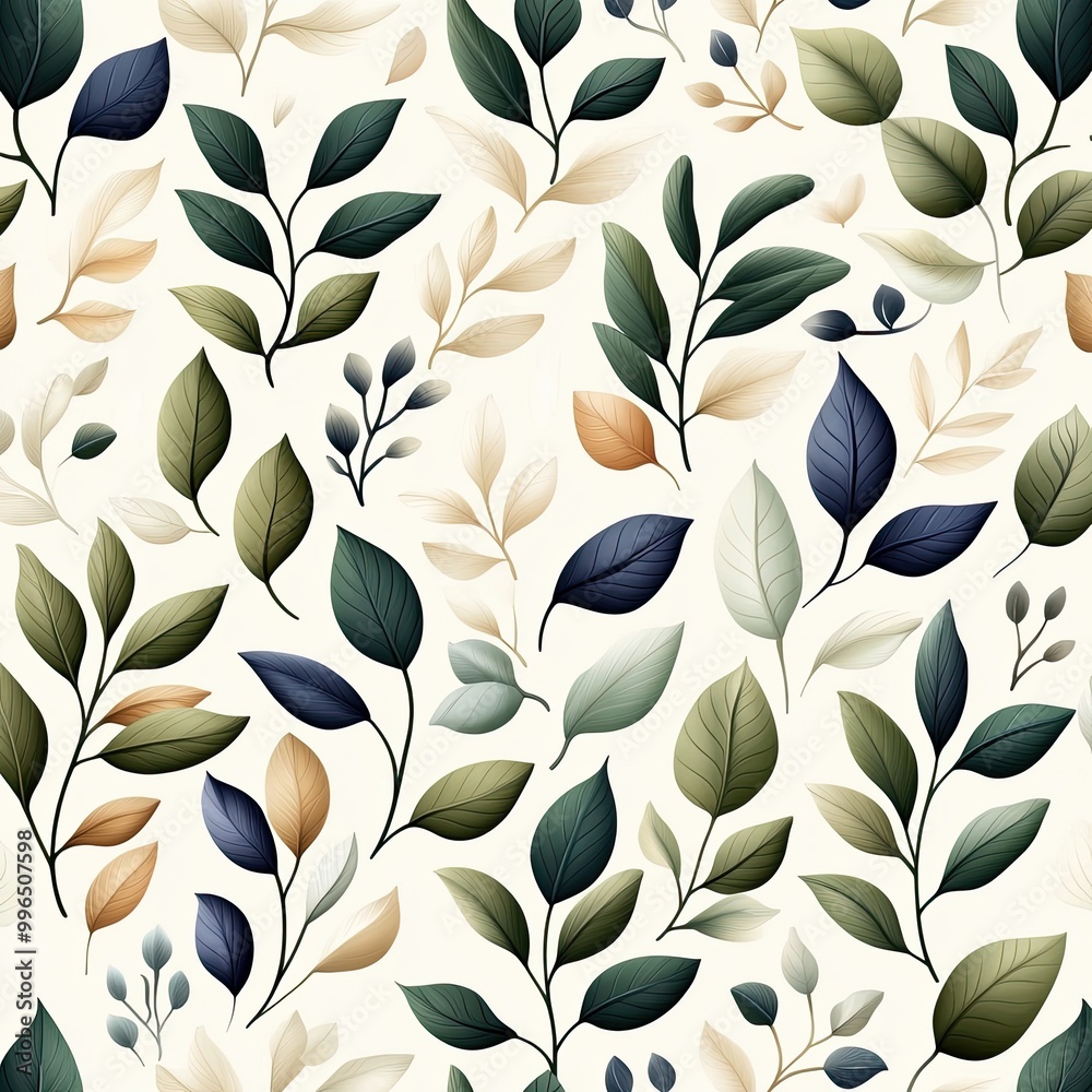 A beautifully designed seamless pattern featuring an array of leaves in various colors and shapes, perfect for nature-themed projects. A beautifully designed seamless pattern featuring an array of leaves in various colors and shapes, perfect for nature-themed projects.