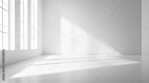 Sunlit Empty Room with Window Light and Shadows