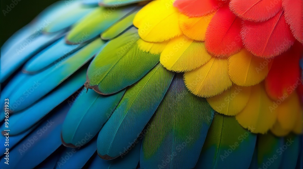 Fototapeta premium Vibrant and Detailed Close-up Parrot’s Macaw Feathers