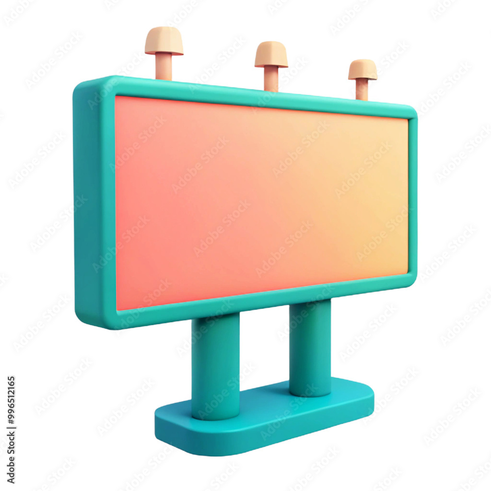 3d plastic model of a pastel colored billboard 3d plastic model of a pastel colored billboard