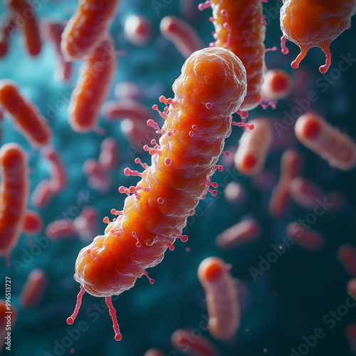 Render visualization of a generic virus, such as Covid, HIV, or other viral disease or infection