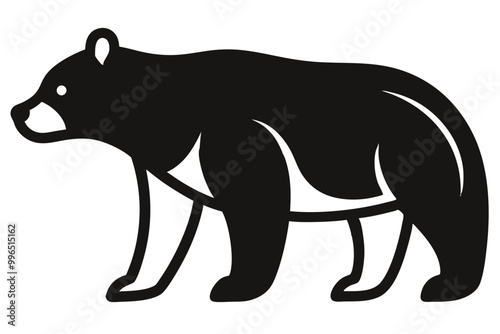 Solid color Marsican Brown Bear animal vector design photo