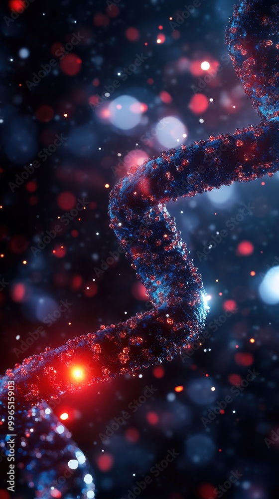 Colorful abstract representation of DNA strands in space. Colorful abstract representation of DNA strands in space.
