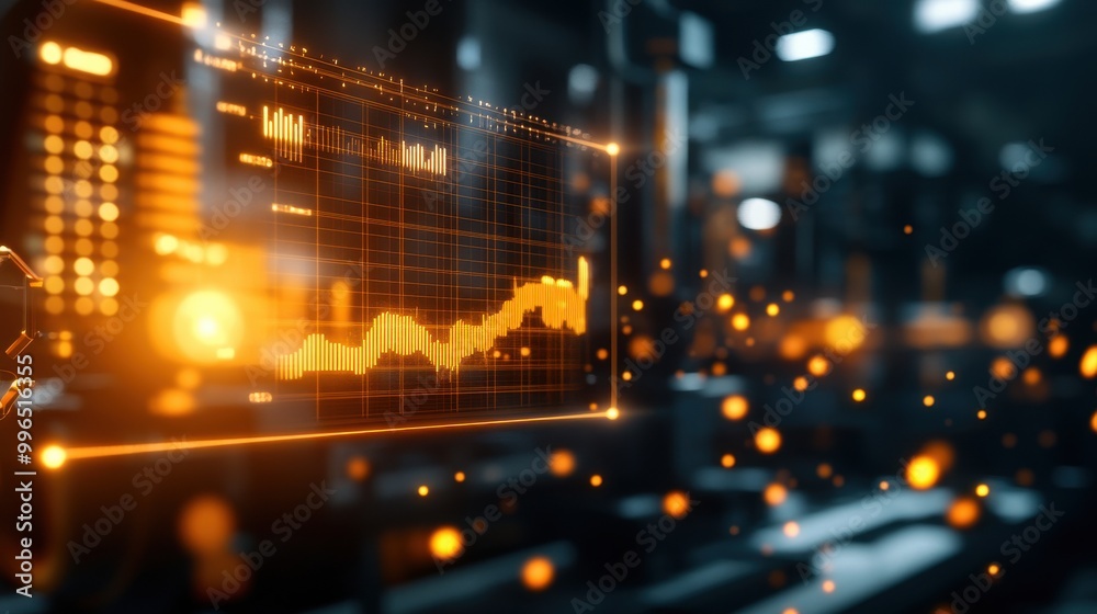 Data visualization with glowing graphs and digital effects. Data visualization with glowing graphs and digital effects.